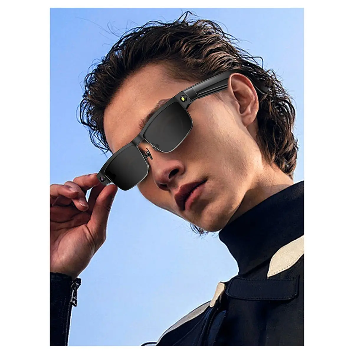 Top AI 4k Camera Smart Sunglasses Bluetooth Voice Call Music Smart Video Sound Record Translation Anti-Blue Light Glasses