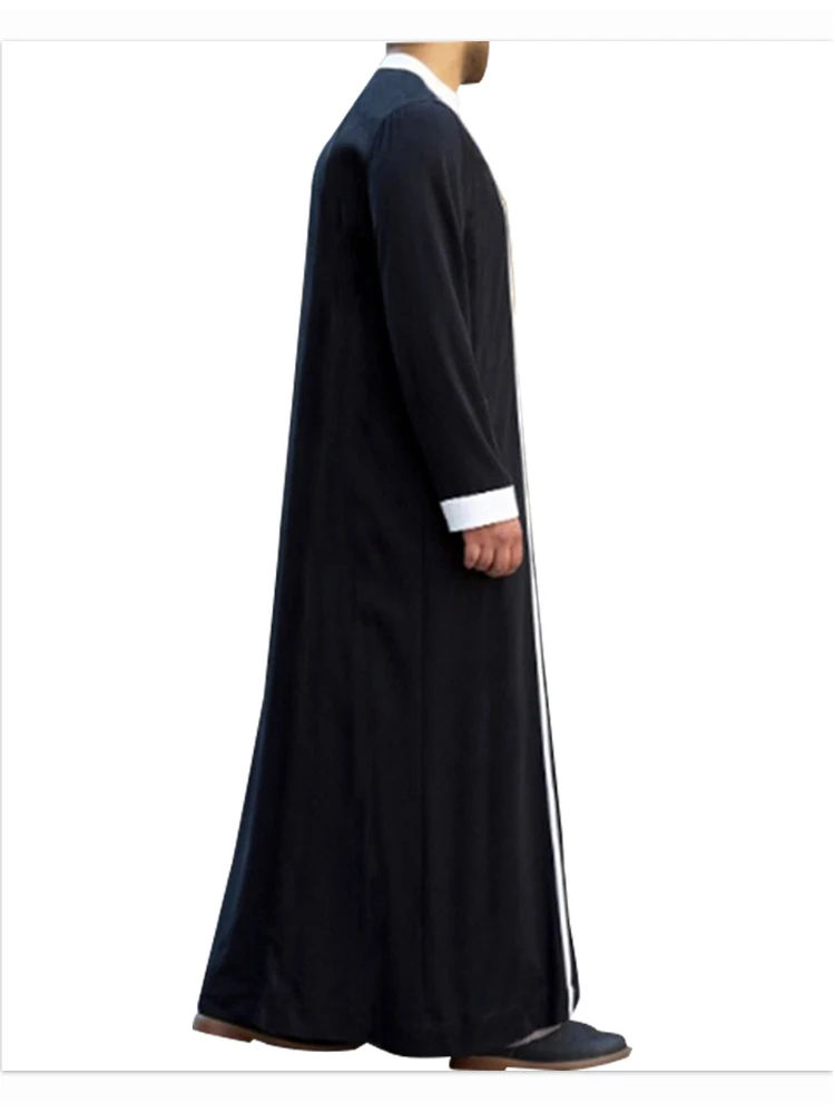 Manto muçulmano para homem confortável lazer étnico islâmico vestuário moda retalhos jubba thobe kaftan arábia dubai ramadan presente