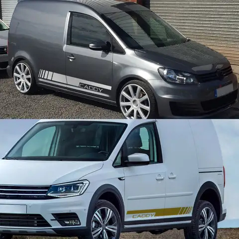 2PCS Car Stickers For Volkswagen VW Caddy MK1 MK2 MK3 MK4 4 3 2 Maxi Kombi Camper Van Graphics Vinyl Decals Tuning Accessories