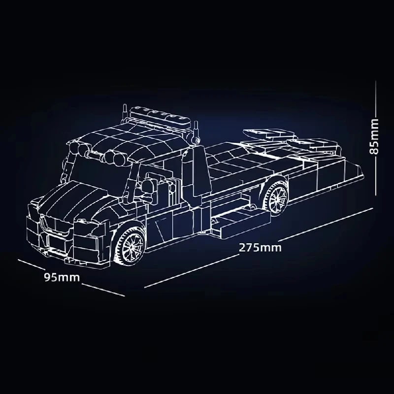 672-teiliger Technischer Anhänger Schwerlast-LKW Baukasten Transportfahrzeug-Modell Bausteine Schreibtisch-Deko Kinder-Lernspielzeug Geschenke