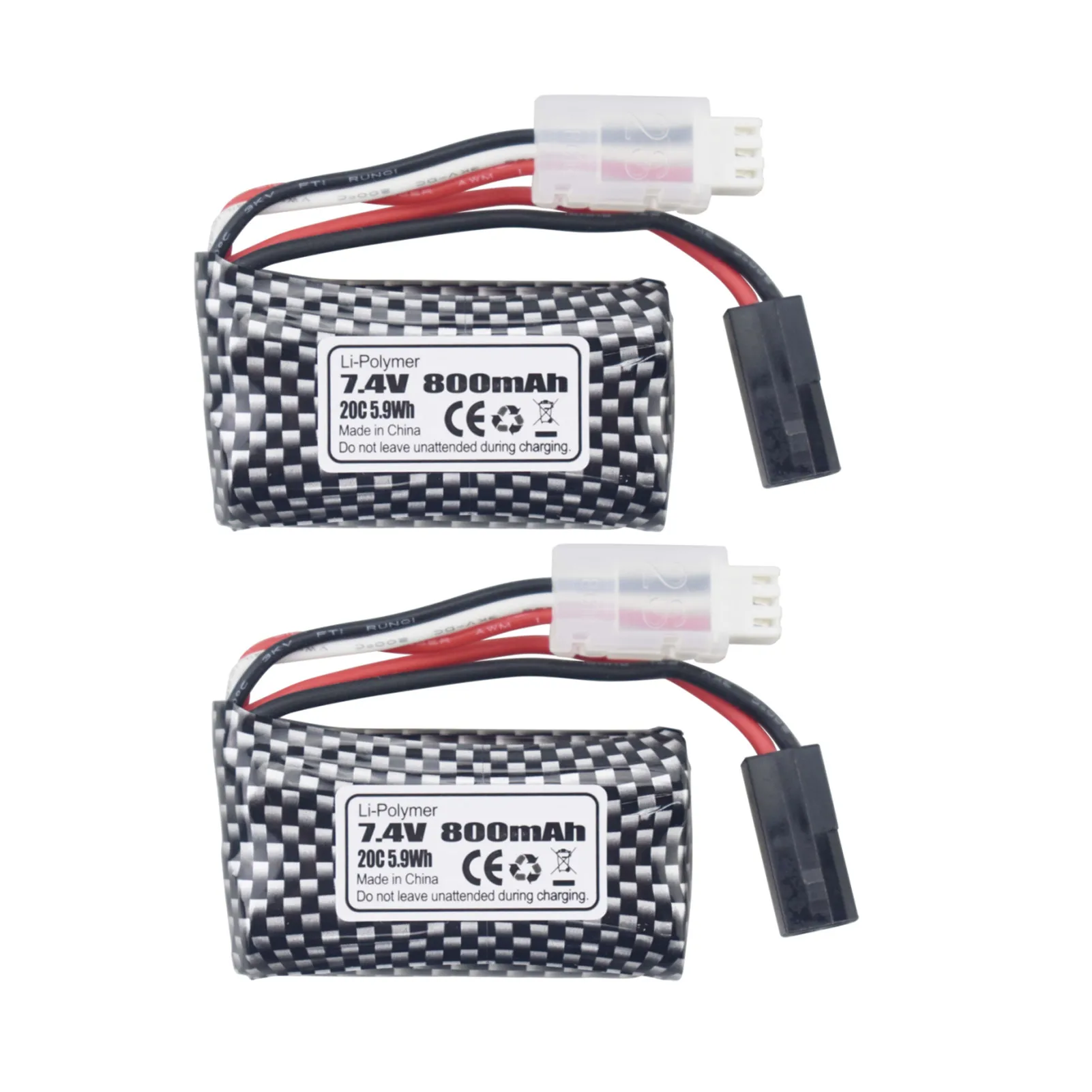 

2PCS 7.4V 800mAh 5500-2P Plug Lithium Battery For 9130 9135 9136 9137 9138 9145 RC Toy Car High-Speed Off-Road Vehicle