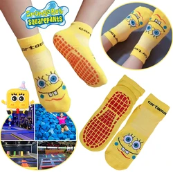 SpongeBob Children Trampoline Socks Adult Non Slip Yoga Socks Girl Boy Anti-slip Massage Ankle Sock Baby Floor Socks Anime Gift