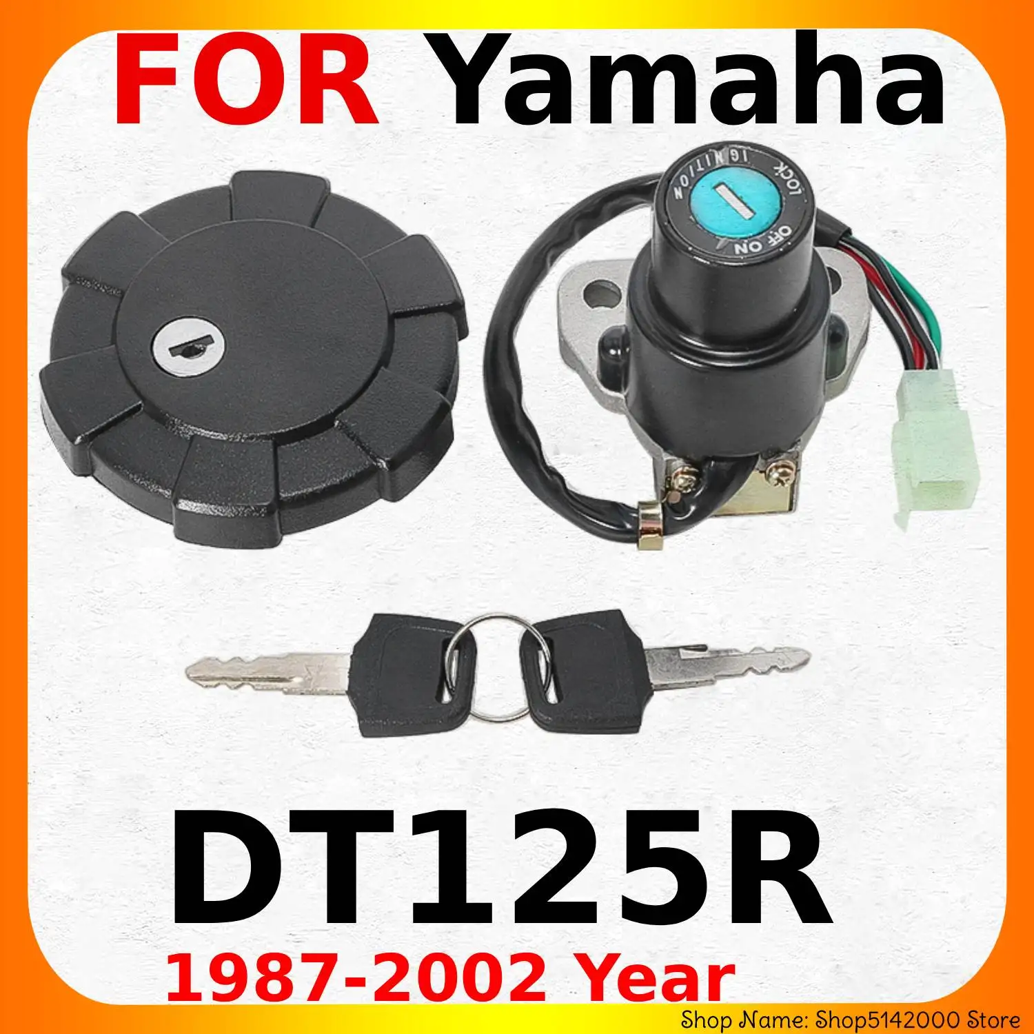 Motorcycle Key Fuel Cap Kit Ignition Switch For Yamaha DT125R 1987-2002 Year 55V-82501-00 3LY-82501-00 3RM-82510-00 34X-82025-01