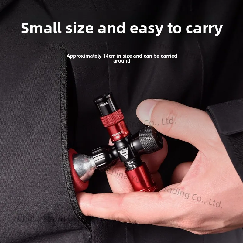 Bomba de carga rápida de CO2 para bicicleta, botella inflable portátil para conducción al aire libre, equipo de inflado para bicicleta