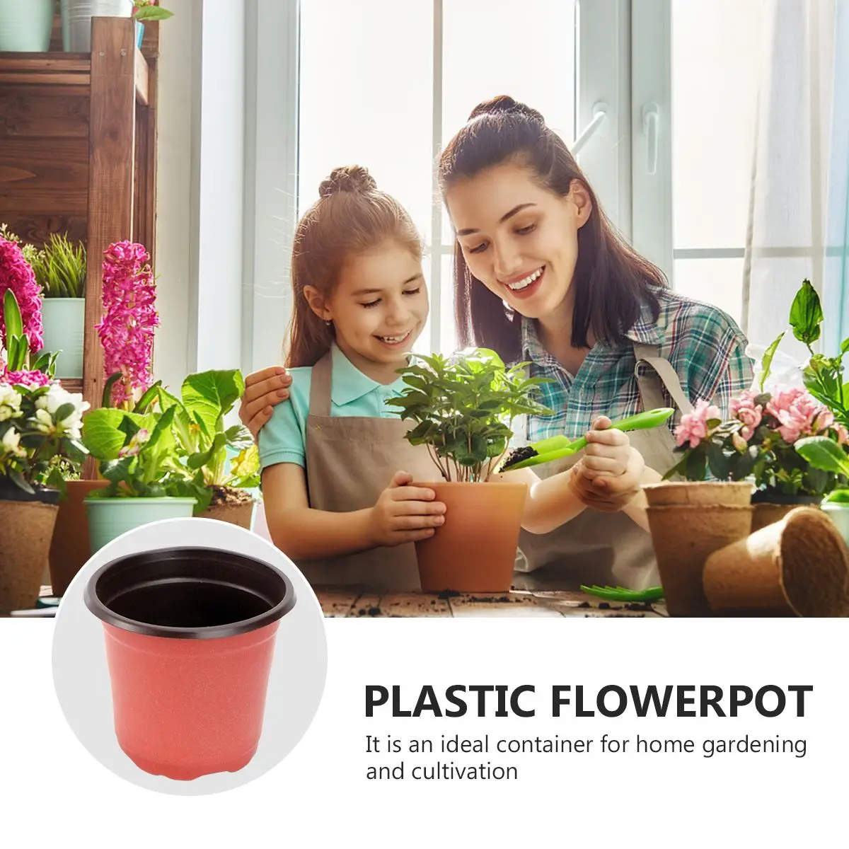 100Pcs Plastic Flower Pot Planters Large Size Decorative Pots for Succulents Small Cacti Breathable Holes Desk Bookshelf Table