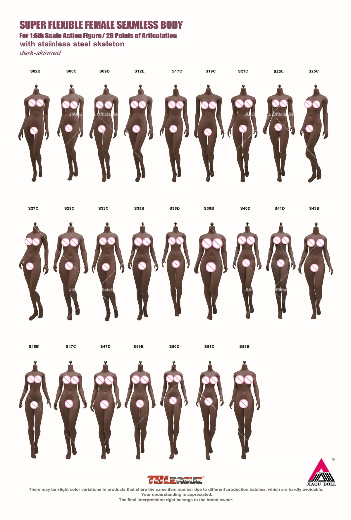 TBLeague 1/6 مقياس سوبر مرنة الظلام البشرة الإناث سلس الجسم الصلب الهيكل العظمي الجسم 12 ''الجندي عمل الشكل دمى لعبة