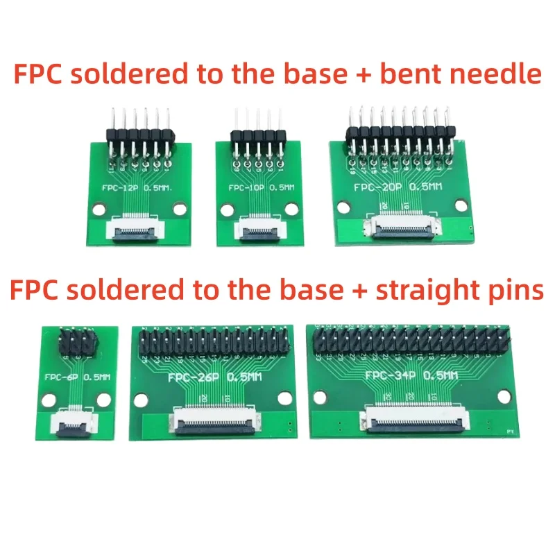 2pcs FPC FFC 0.5MM Pitch Conversion Board DIY PCB Board 4P~80P 6 8 10 20 24 26 30 34 40 50 60 P Connector For Cable Transfer