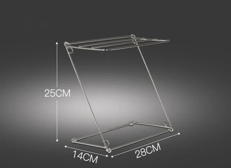 28x25x14cm 4 Layers Stainless Steel Folding Towel Stand Rack  Laundry Rack Kitchen Cloth Hanger Towel Airing Organizer Shelf