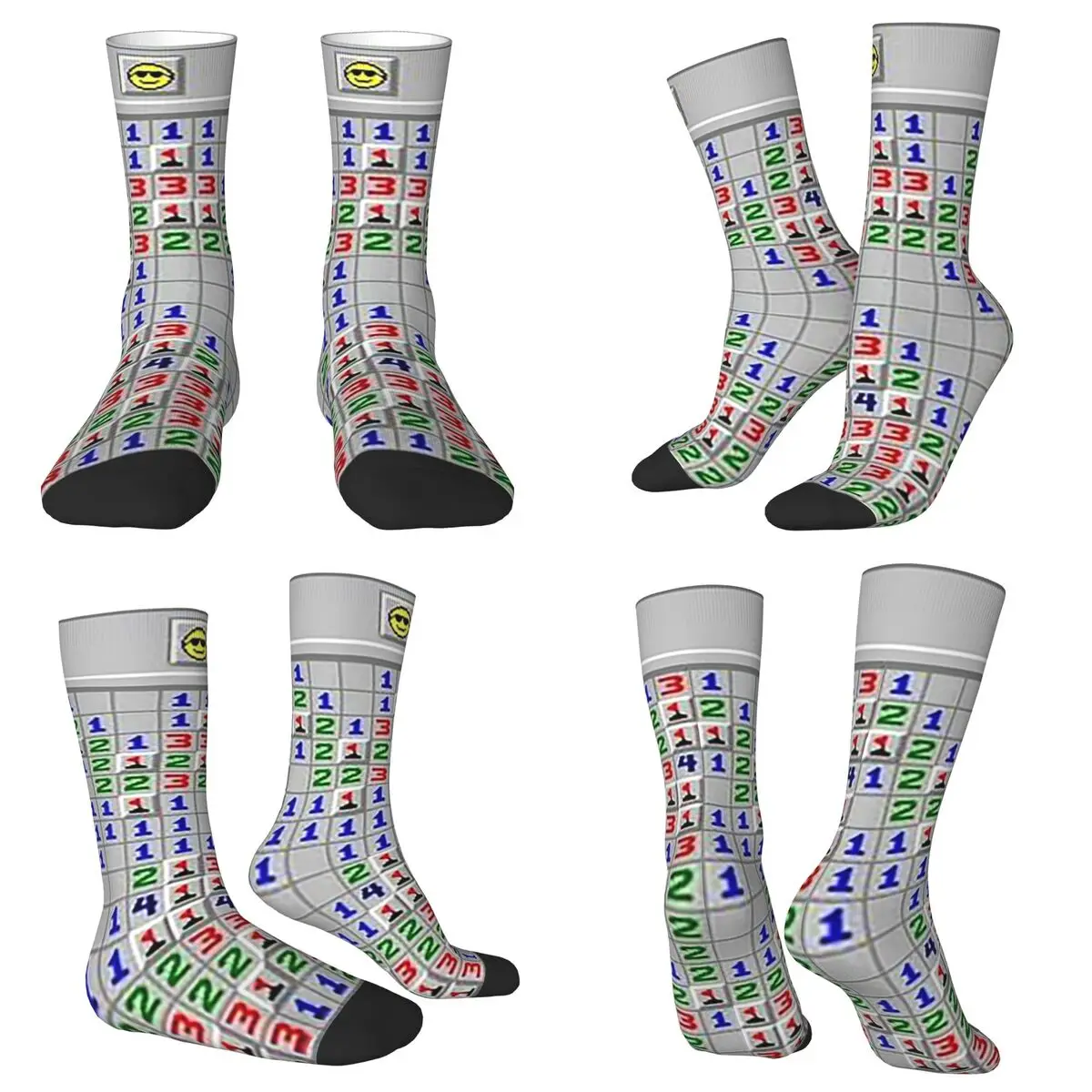 All Seasons Crew Stockings Minesweeper Fun Game Socks Funny Long Socks for Men Women Valentine's Day Gifts
