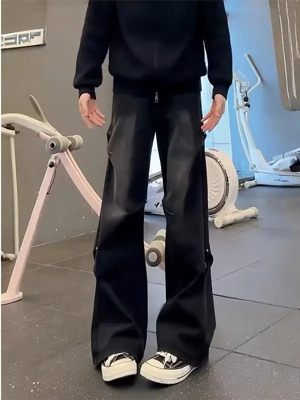 

Cleanfit Bla Pleated Wide Leg Knife Jeans Men's Spring Summer High Street Rivet Pants Casual Cotton Workwear