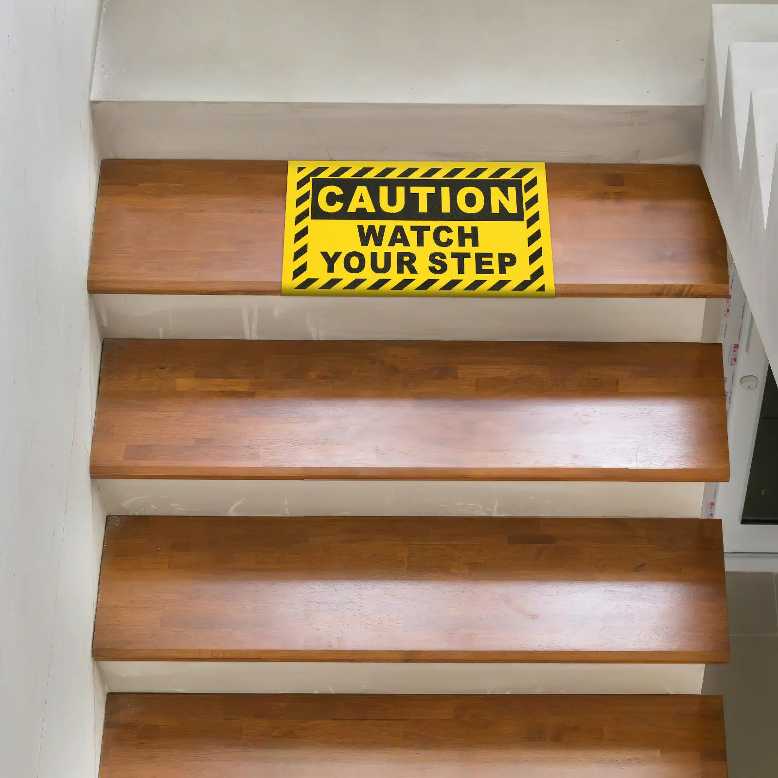 2Pcs Anti Slip Warning Stickers Watch Your Step Floor Safety Strips Stairs Indoor Outdoor Hazard Warning Prevention