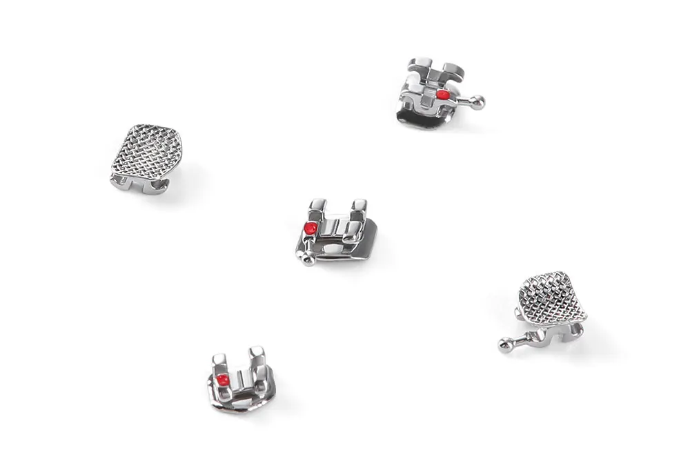 10 Packungen AZDENT Zahnspangen Kieferorthopädische Zahnspangen Plus Metall Mini Standard Mesh Base Roth/MBT 0,022/0,018 Haken 3-4-5 20 Stück/Packung – Detail 7