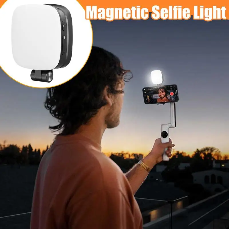 

Magnetic Selfie Light Magnetic LED Light For Phone Selfie 5 Level Brightness Folding Cool Gadgets With Makeup Mirror For Vlog