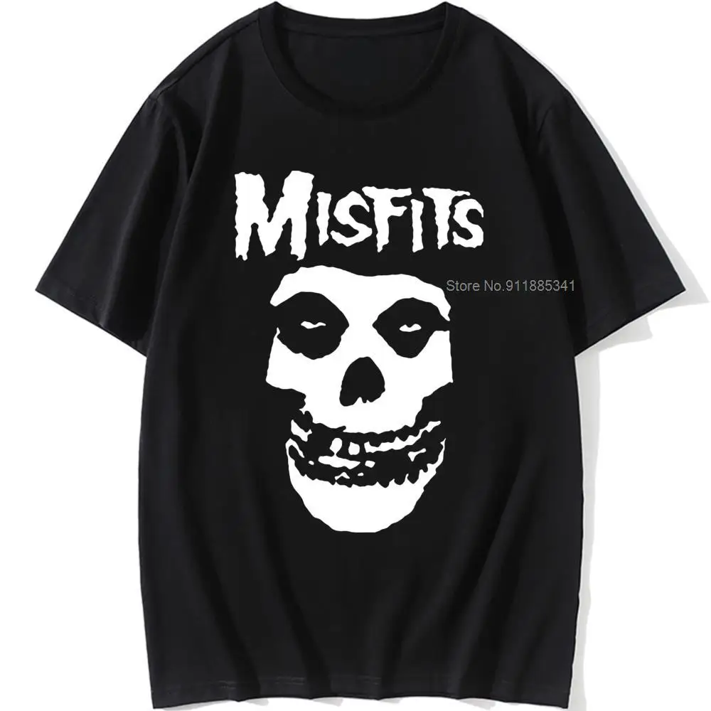 new men\'s hip-hop punk skull misfits brand cotton short-sleeve T-shirt marve