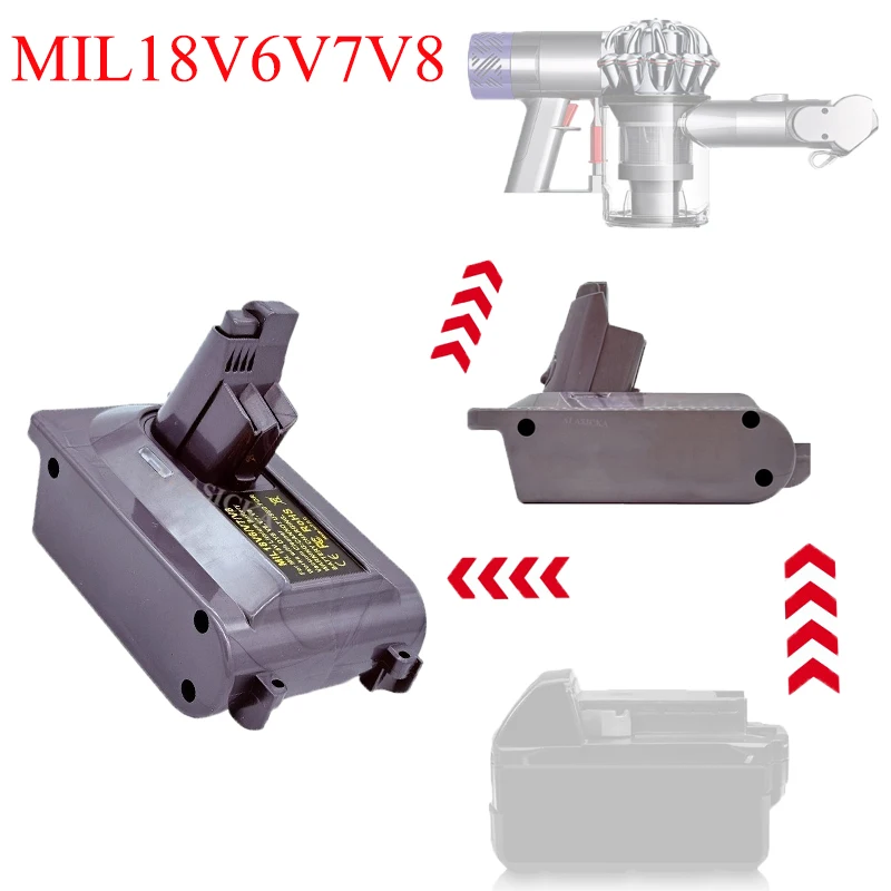 

Для аккумуляторов Makita/DeWalt/Milwaukee/Bosch 18/20 В, адаптер 3-в-1 V6V7V8, совместимый с пылесосом серии Dyson V6V7V8