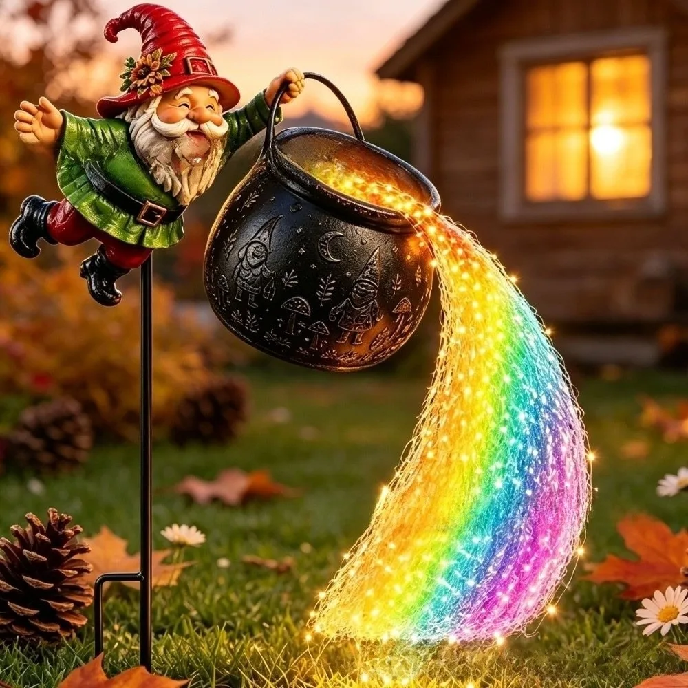 LED Christmas Cauldron Garden Light Ground Insert Flowing String Santa Claus Light Funny Creative Christmas Decorations Lamp