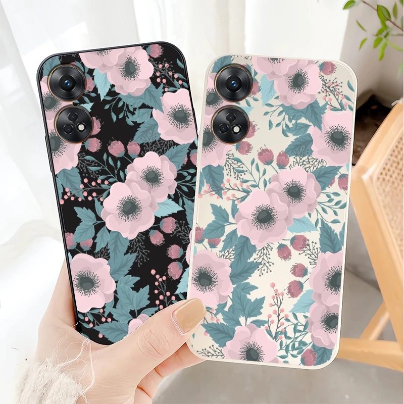 رينو 13 الفاخرة الزهور طباعة جراب هاتف ل ممن لهم رينو 13 برو 8T 4G 5G 14F 12 F19 برو 5F 6 لايت 7 للصدمات غطاء سيليكون #6