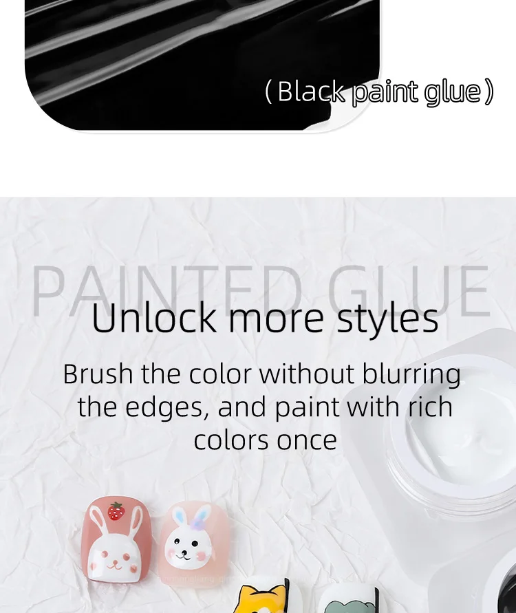 5 ml Nail Art Malerei UV Gel Polnisch Schwarz Weiß Farben 3D Blume Zeichnung Soak Off LED Farbe Liner Heilung Lack Maniküre Polnisch – Detail 5
