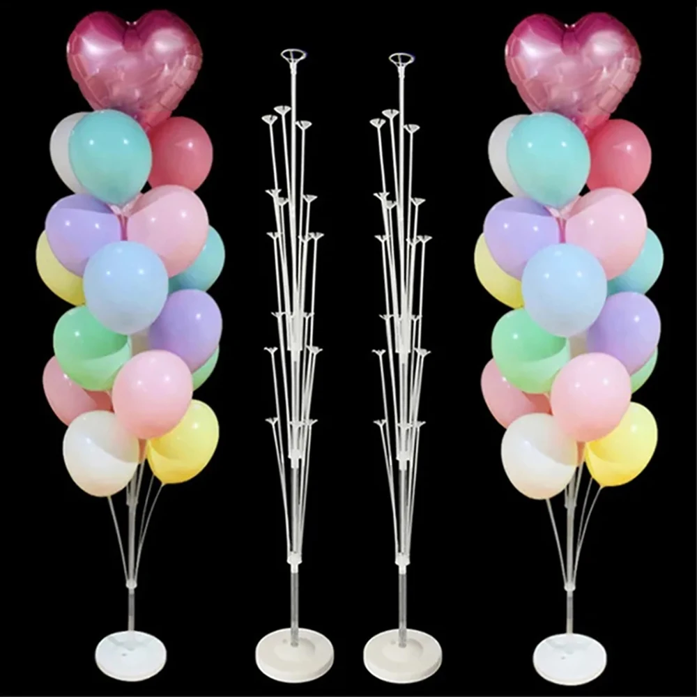 Runtowo 1set Birthday Balloon Stand Kit, Balloon Stand With Base And Pole For Wedding Birthday Party Decoration