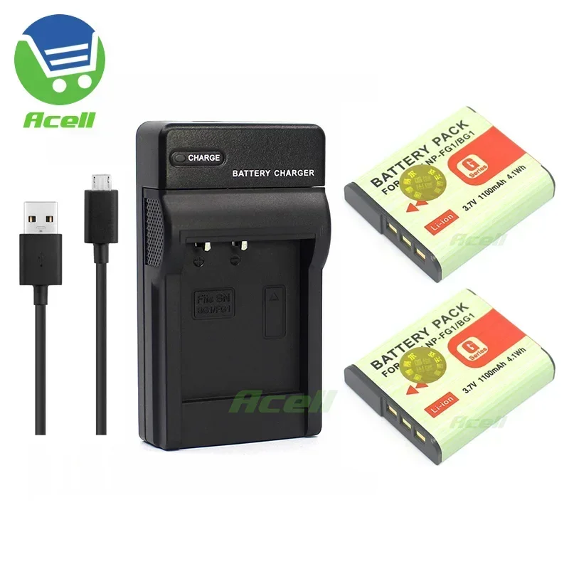 NP-BG1/FG1 1100mAh Battery or USB Charger for SONY DSC-H3 H7 H9 H10 H20 H50 H55 H70 H90 HX5 HX7 HX9 HX10 HX20 WX1 Camera