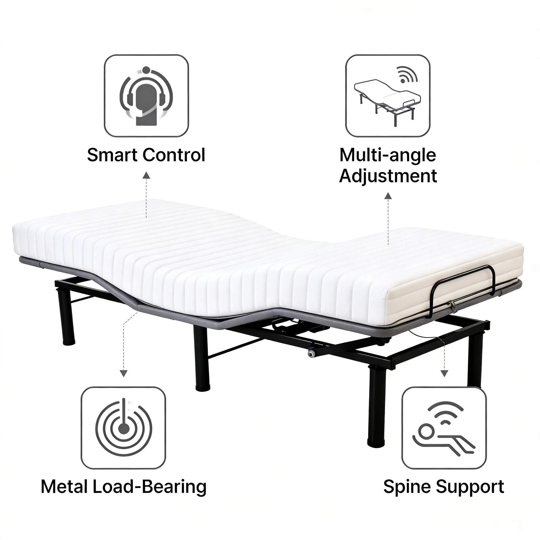 Wholesale Modern Wrought Iron Bed Frames | Adjustable Tilt Angle | Heavy Duty Eco-friendly Design | Hotel and Condominium Uses
