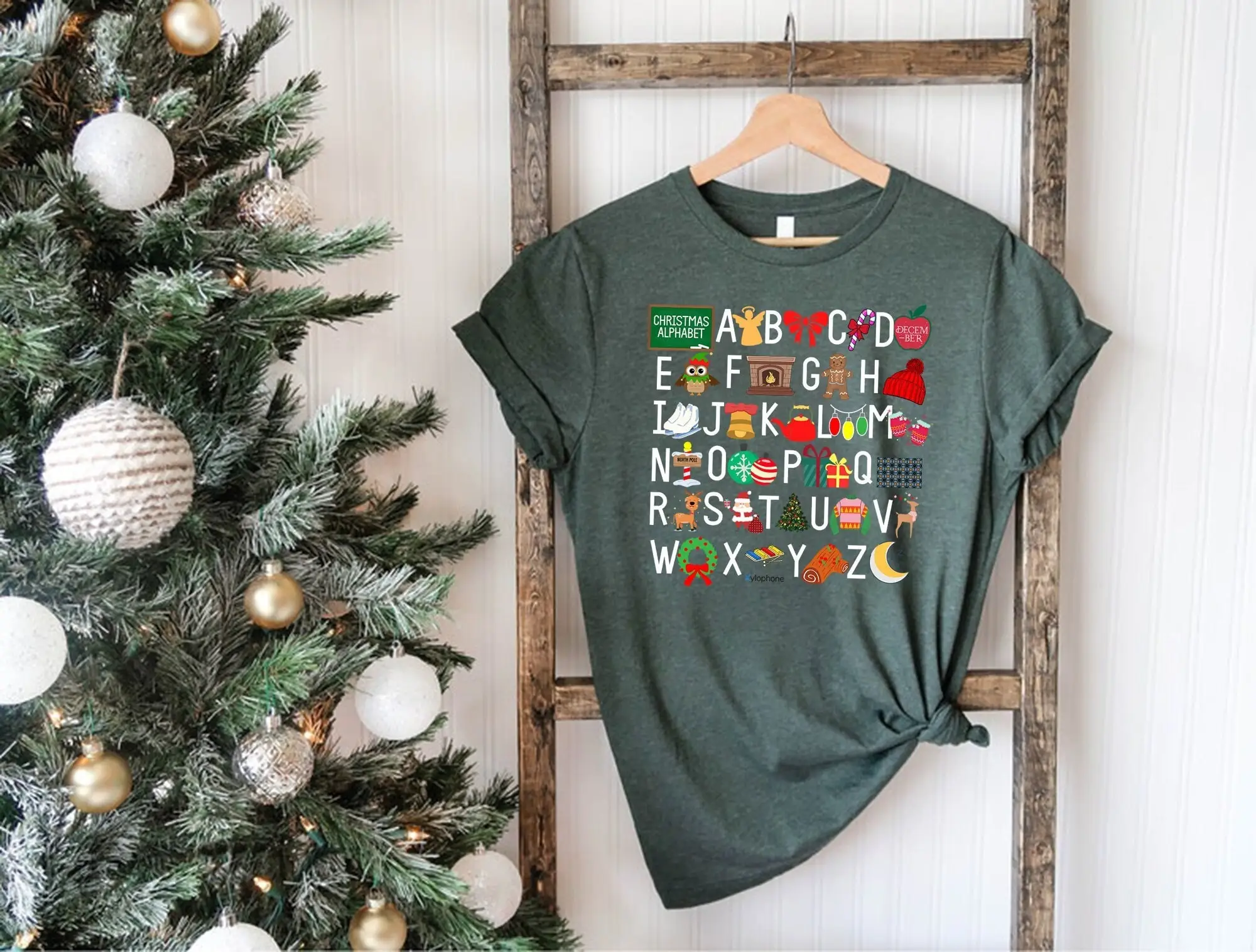 Christmas Teacher T Shirt AlphabeT Classroom Class Favor