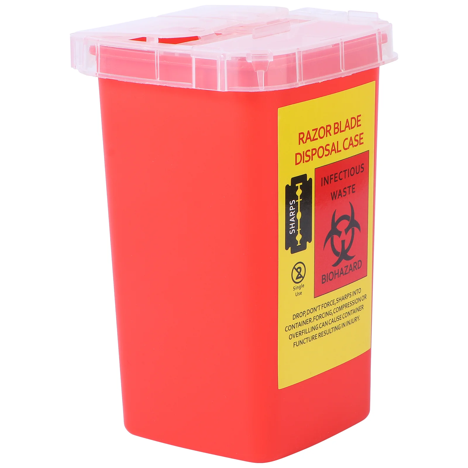 1PC Dispenser Rasoio Custodia usa e getta Contenitore di stoccaggio Scatola di plastica per il riciclaggio del salone di barbiere (Rosso)