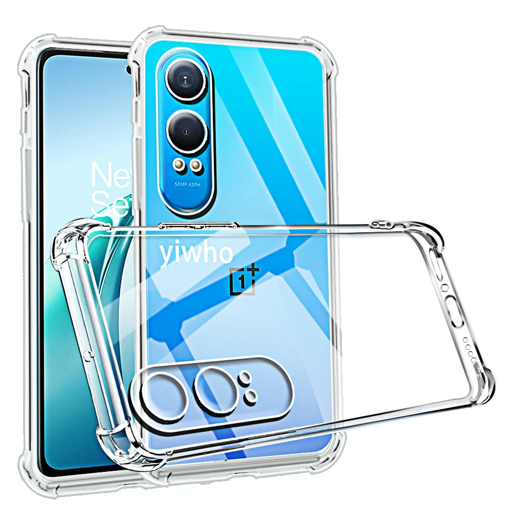 Stoßfeste Handyhülle für Oneplus Nord CE 4 3 2 LIte, transparent, klar, N300, N200, N100, N20, N10, Stoßstange, weiche TPU-Rückseite