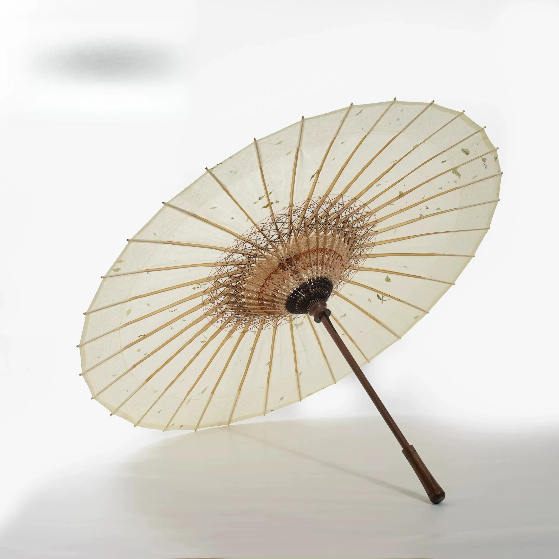 Black Walnut Tea Leaves Solid Color Oil-paper Umbrella Intangible Cultural Heritage Pure Handmade Rainproof Weather And Rain Dua