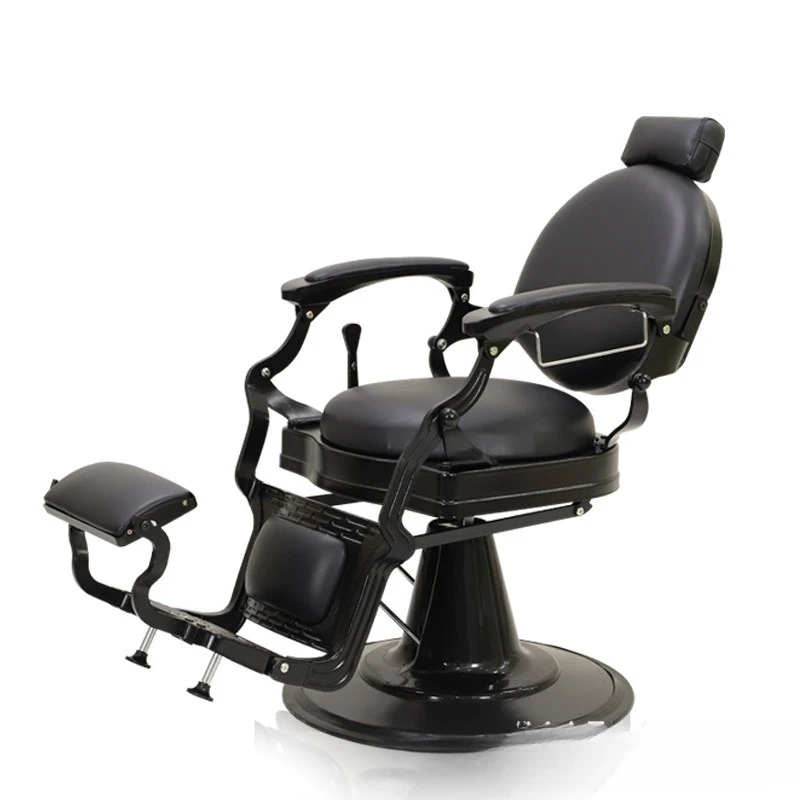 

*High-end retro men's oil head salon barber chair hair salon can put down a special chair for shaving