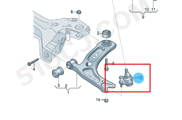 

1 set Ball Joint Front Lower Ieft For VW Golf MK5 MK6 2004-2014 Audi Q3 A3 Caddy Octavia Seat 1K0407365C 1K0407366C 1K0 407 366