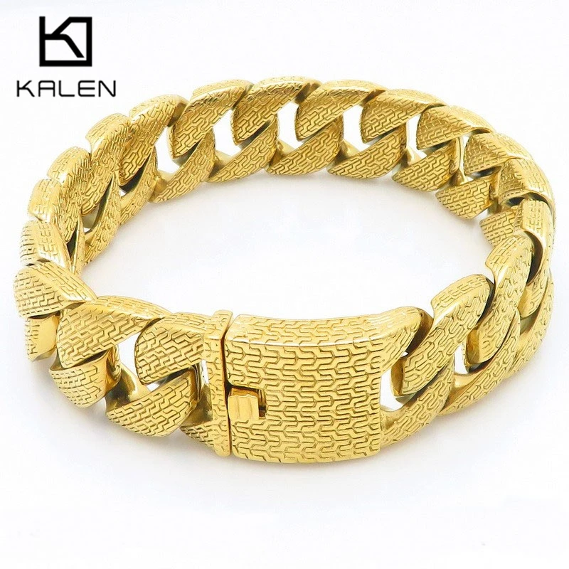 31/21MM Wide High Quality Thick Cuban Chain Women's Choker Punk Men's Vinatge Stainless Steel Wheel Neckalce Domineering Jewelry