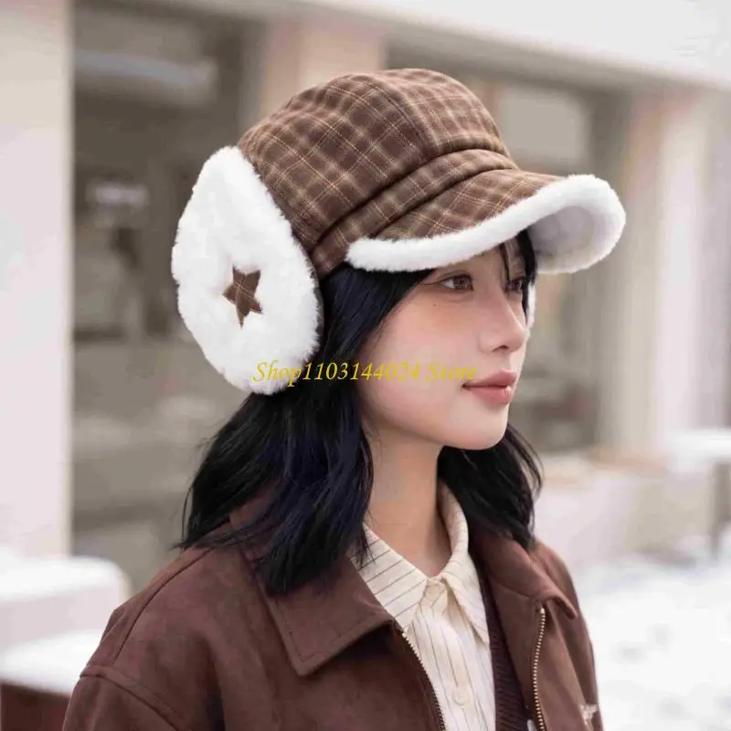 N5KE Cold-Weather Earflap Cap With Soft Fabric, Plush Lining, and a Structured Front Bill for Outdoor Walks and Daily Commutes