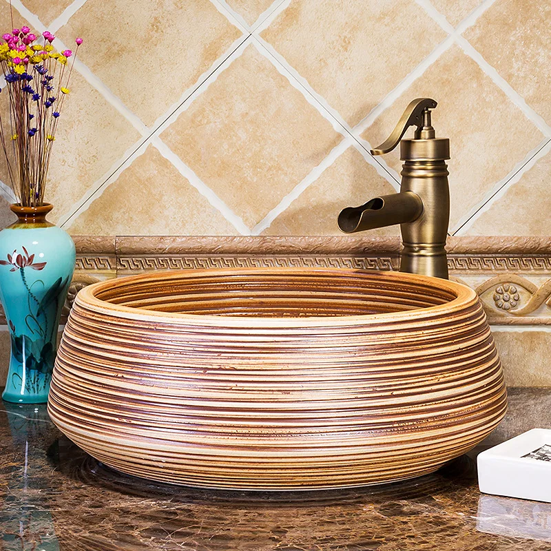 Jingdezhen ceramic table basin anti-splashing toilet retro washbasin single basin ceramic art washbasin