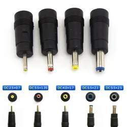 5.5x2.1mm DC Female Jack 3.5x1.35mm 2.5x0.7mm 4.0x1.7mm Male Plug Power Supply Adapter Conversion Head Notebook Charger Cables