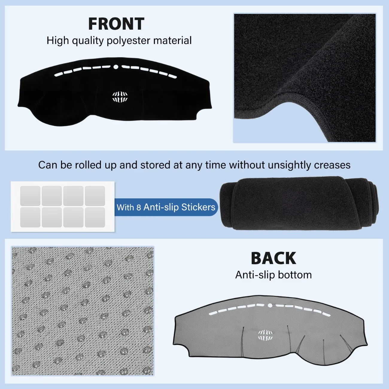 Car Dash Mat Sun Shade Anti-UV Non-Slip Protector For Kia Soul 2014-2019 Dashboard Cover Car Accessories