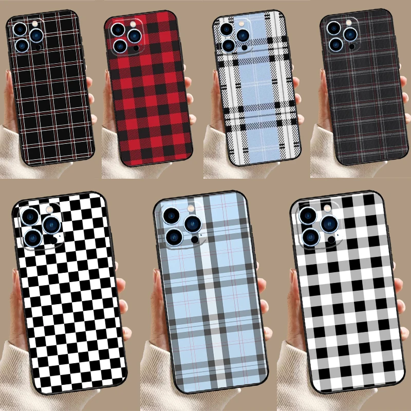 Plaid Pattern Stripes Case For Samsung Galaxy M53 M33 M15 M35 M55 M11 M14 M34 M54 M31 M51 M12 M32 M52 M16 M36 M56