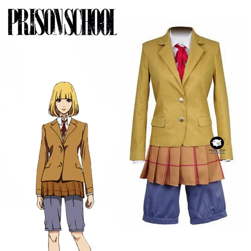 High-Q Unisex Anime Cos Prison School midorikawa hana School Uniform Cosplay Costumes Sets Any Size