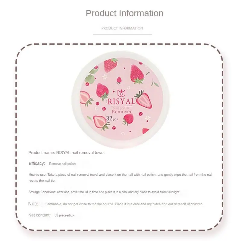 RISYAL 32 pz/scatola forniture speciali per la rimozione delle unghie usa e getta naturale sicuro smalto per unghie rimozione della colla asciugamano pezzo per unghie strumenti per Manicure