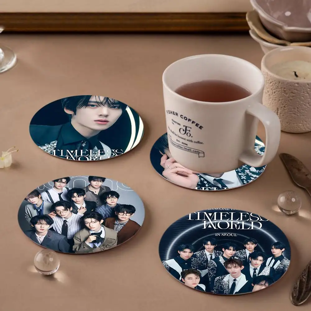 Korean boy band Z-Z-ZB1 Kpop Group Themed Wooden Coaster Non-Slip Heat Resistant Dining Table Decoration Cafe Restaurant