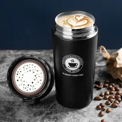 380ml Stainless Steel Thermos Coffee Cup Bounce Vacuum Cup Double Layer Tea Mug Drinking Cup Water Cup Office Business Cup