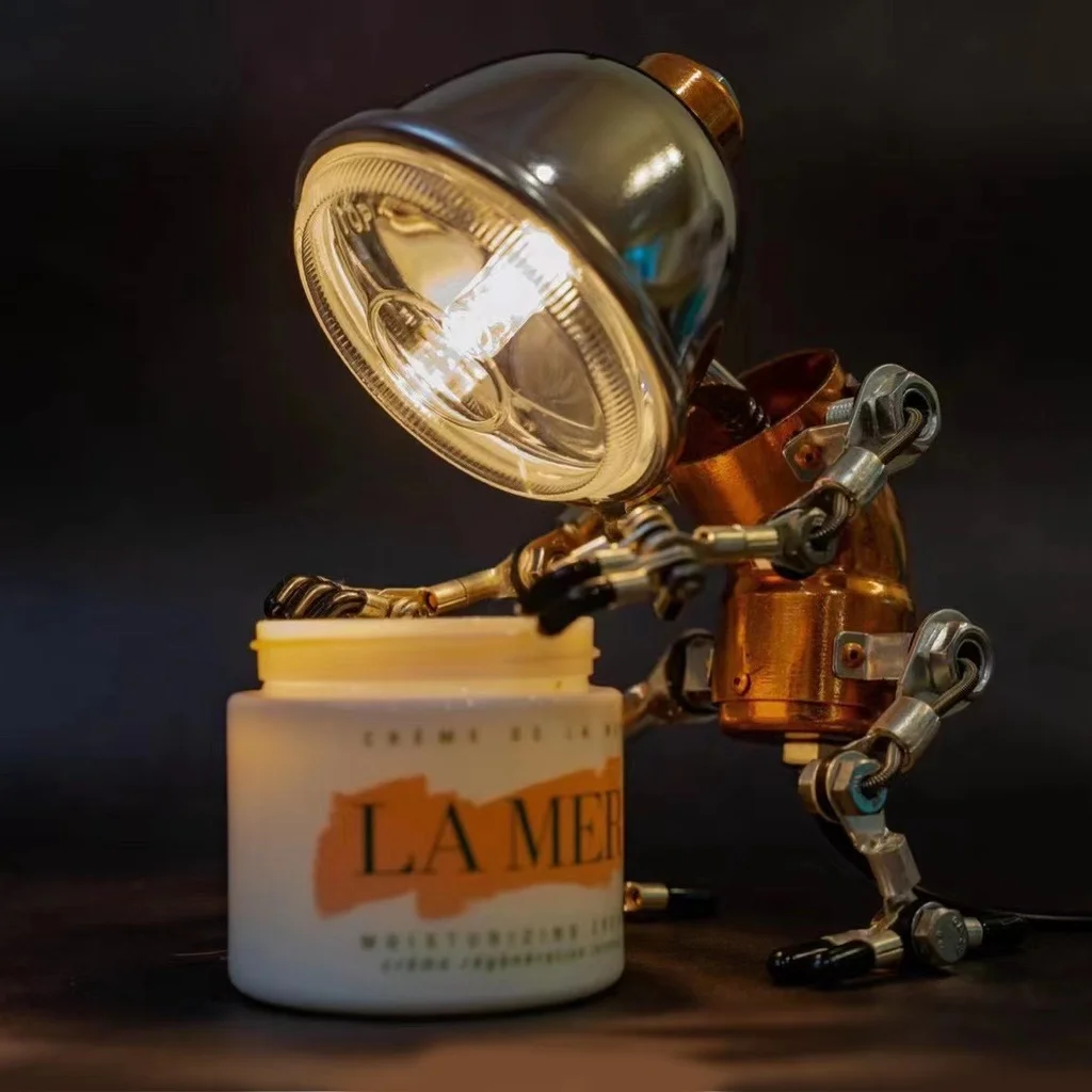 

Steampunk Robot Candle Warmer Remote Control Metal Melting Wax Lamp Scented Candlelight Gift