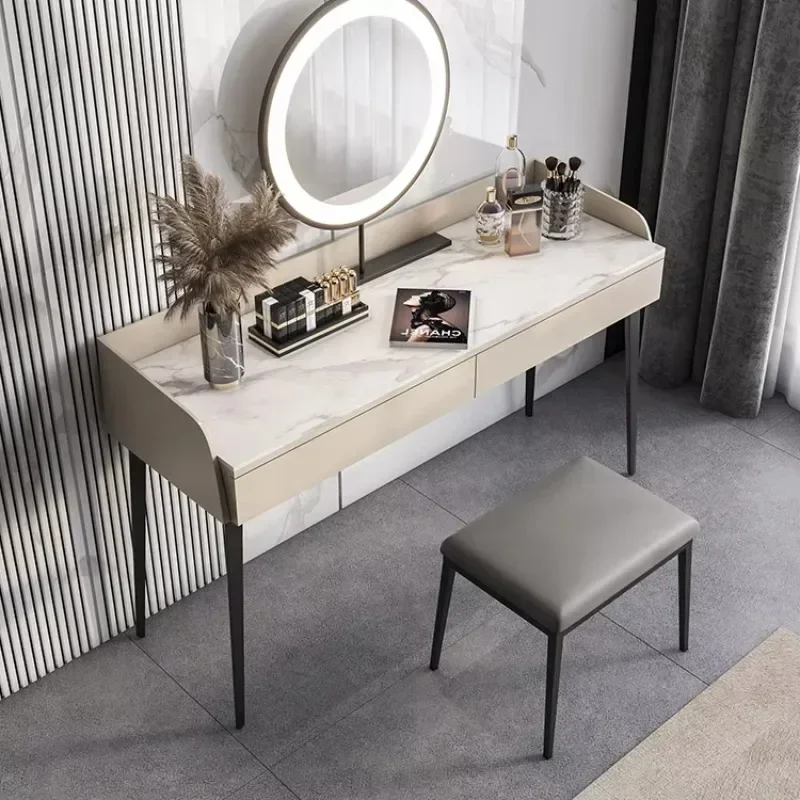 dressing table Italian style minimalist style bedroom dressing table with led mirror makeup vanities