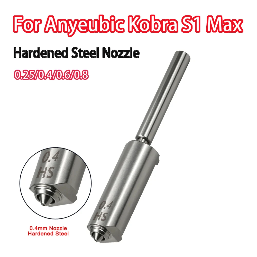 One-Piece Hardened Steel Nozzle For Anycubic Kobra S1 Max High-Speed Printing Wear Resistance Integrated Nozzles 3D Printer Part