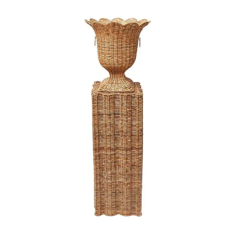 

European rattan large vase high hand-woven simple hotel famous hotel lobby dried flower arrangement living room decoration
