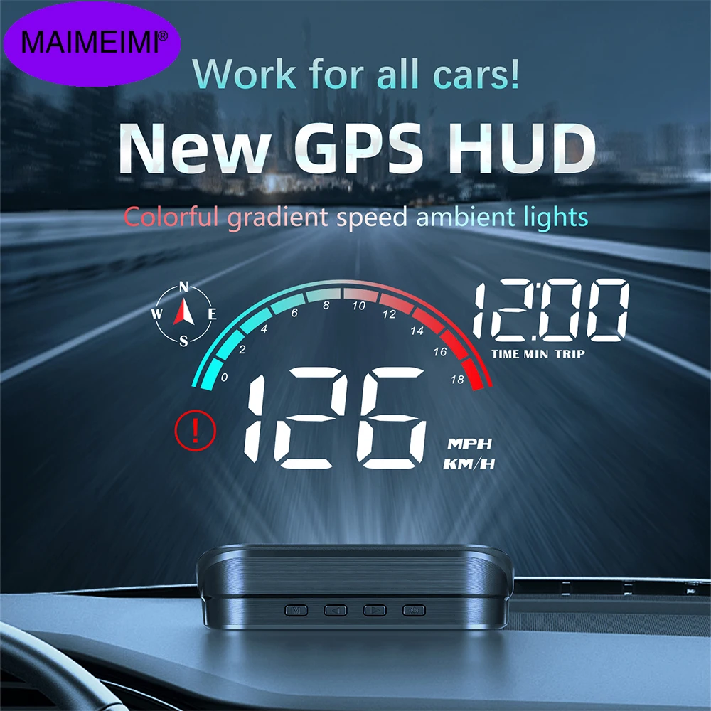 

% M22 Спидометр GPS Степ-дисплей Проектор на лобовом стекле Бортовой компьютер с сигнализацией превышения скорости Сигнализация напоминания о усталость вождения