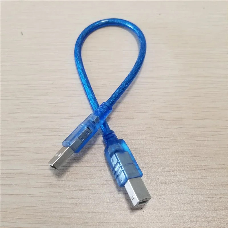 10szt/lot 30cm Adapter USB 2.0 typu A męski na B (AM BM) Krótki kabel do transmisji danych Przewód do drukarki Niebieski