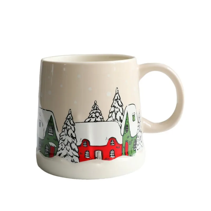 

Creative Christmas Gift Idea - 350ML Adorable Ceramic Mug with Coaster Set for Coffee & Tea, High Aesthetic Home Office Cup