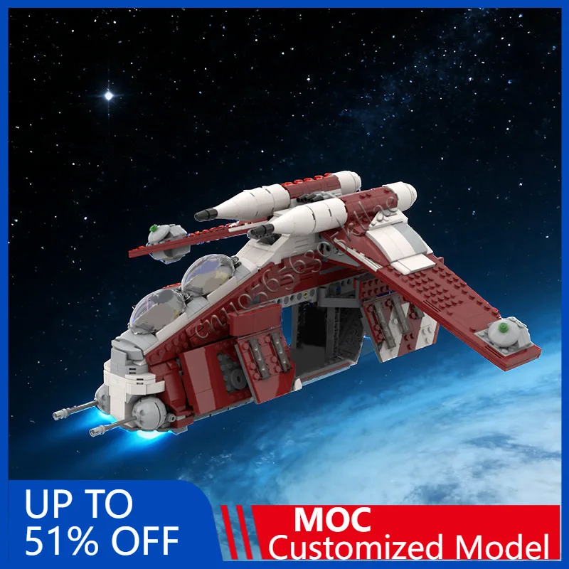 

1095 шт. MOC модифицированный охранный корабль 75354, строительный блок, модель истребителя, детские развивающие сборные игрушки, подарки на Хэллоуин