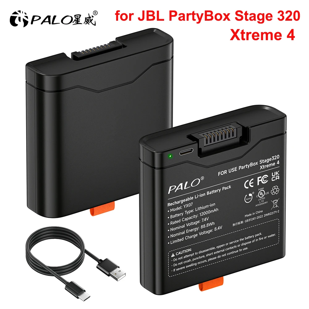 12000mAh Battery For JBL Xtreme 4 Portable Speaker Battery for JBL PartyBox Stage 320 Xtreme 4 Spare Battery with TYPE-C input